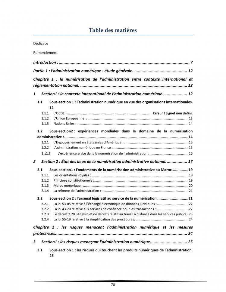 Memoire de master intituler l'administration éléctronique au maroc