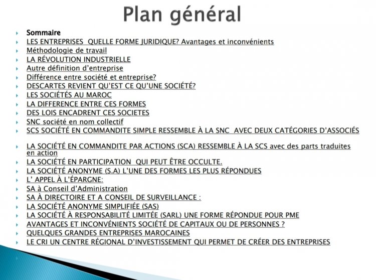 LES ENTREPRISES QUELLE FORME JURIDIQUE? Avantages et inconvénients