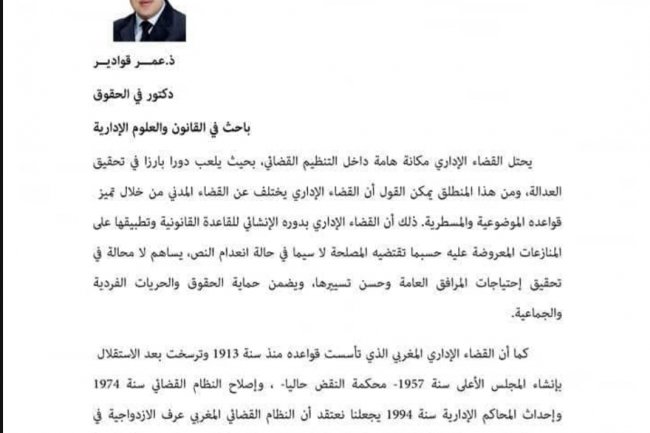 مقال بعنوان ضمانات القضاء الإداري في دعم مناخ الاستثمار