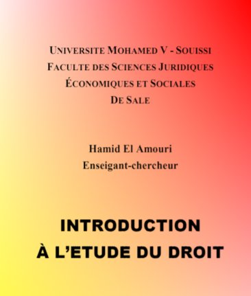 ouvrage INTRODUCTION À L'ETUDE DU DROIT